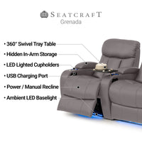 Grenada Italian Leather Home Theater Seating