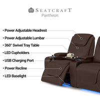 Pantheon Italian Leather Big & Tall Home Theater Seating