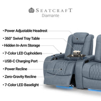 Diamante Italian Leather Zero Gravity Home Theater Seating