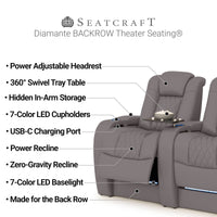 Diamante CoolZeroᵀᴹ Italian Leather BACKROW Theater Seating®