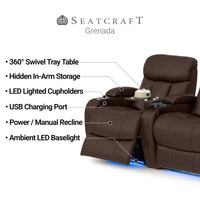 Grenada Italian Leather Home Theater Seating
