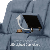 Seatcraft Euphoria Heat & Massage Sofa & Loveseat, Italian Leather, Powered Headrest, Powered Lumbar, Power Recline