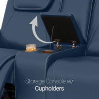 Seatcraft Concerto Heat & Massage Loveseat, Italian Leather, Powered Headrest, Powered Lumbar, Power Recline