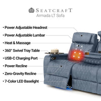 Armada LT HeatZeroᵀᴹ Italian Leather Home Theater Sofa