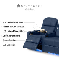 Venetian Italian Leather Home Theater Seating