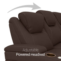 Seatcraft Vienna Sofa Italian Leather, Powered Headrest & Lumbar, Power Recline