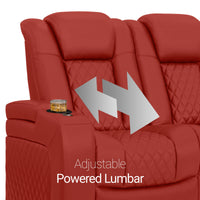 Seatcraft Euphoria Heat & Massage Sofa, Italian Leather, Powered Headrest, Powered Lumbar, Power Recline