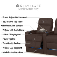 Monterey CoolZeroᵀᴹ Italian Leather BACKROW Theater Seating®