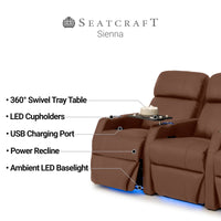Sienna Italian Leather Spacesaver Home Theater Seating