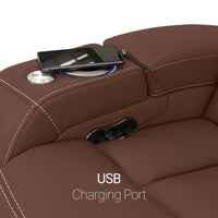 Seatcraft Republic Sofa Italian Leather, Powered Headrest, Power Recline