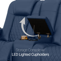 Seatcraft Euphoria Heat & Massage Loveseat, Italian Leather, Powered Headrest, Powered Lumbar, Power Recline