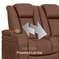 Seatcraft Euphoria Heat & Massage Sofa, Italian Leather, Powered Headrest, Powered Lumbar, Power Recline