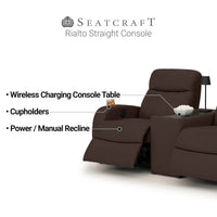Rialto Italian Leather Console Table Home Theater Seating