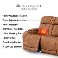 Endeavour HeatZeroᵀᴹ Italian Leather Home Theater Sofa