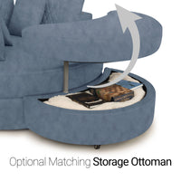 Swivel Cuddle Seat Italian Leather Media Room Furniture