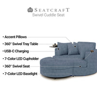 Swivel Cuddle Seat Italian Leather Media Room Furniture