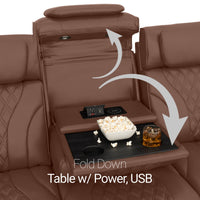 Armada LT HeatZeroᵀᴹ Italian Leather Home Theater Sofa