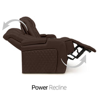 Seatcraft Euphoria Heat & Massage Sofa, Italian Leather, Powered Headrest, Powered Lumbar, Power Recline