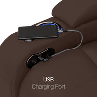 Seatcraft Niagara Italian Leather Sofa, Power Recline