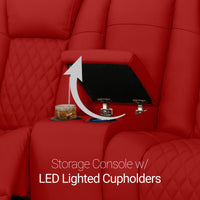 Seatcraft Euphoria Heat & Massage Loveseat, Italian Leather, Powered Headrest, Powered Lumbar, Power Recline