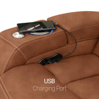 Seatcraft Republic Sofa Italian Leather, Powered Headrest, Power Recline