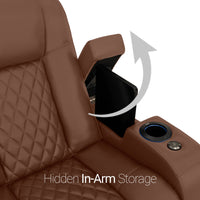 Seatcraft Euphoria Heat & Massage Sofa, Italian Leather, Powered Headrest, Powered Lumbar, Power Recline