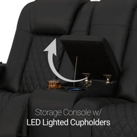 Seatcraft Euphoria Heat & Massage Loveseat, Italian Leather, Powered Headrest, Powered Lumbar, Power Recline