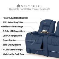 Diamante CoolZeroᵀᴹ Italian Leather BACKROW Theater Seating®