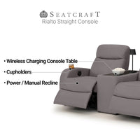 Rialto Italian Leather Console Table Home Theater Seating