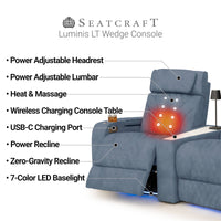 Luminis LT HeatZeroᵀᴹ Wedge Console Home Theater Seating