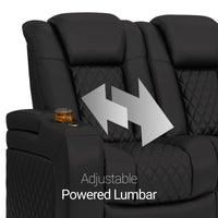 Seatcraft Euphoria Heat & Massage Sofa, Italian Leather, Powered Headrest, Powered Lumbar, Power Recline