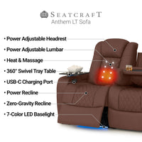 Anthem LT HeatZeroᵀᴹ Italian Leather Home Theater Sofa