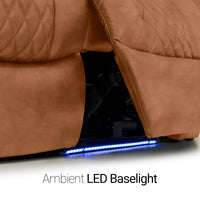 Seatcraft Euphoria Heat & Massage Sofa, Italian Leather, Powered Headrest, Powered Lumbar, Power Recline