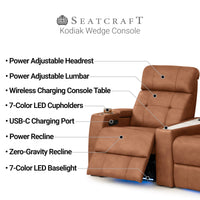 Seatcraft Kodiak CoolZeroᵀᴹ Wedge Table Console Home Theater Seating