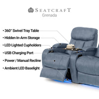Grenada Italian Leather Home Theater Seating
