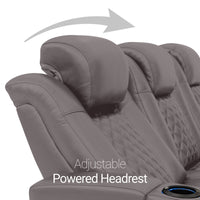 Seatcraft Euphoria Heat & Massage Sofa, Italian Leather, Powered Headrest, Powered Lumbar, Power Recline