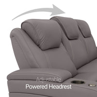 Seatcraft Concerto Heat & Massage Sofa, Italian Leather, Powered Headrest, Powered Lumbar, Power Recline