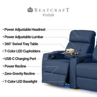 Kodiak CoolZeroᵀᴹ Italian Leather Home Theater Seating