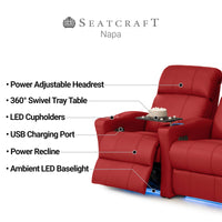 Napa Italian Leather Spacesaver Home Theater Seating