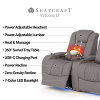 Virtuoso Zero Gravity Home Theater Seating with Heat & Massage