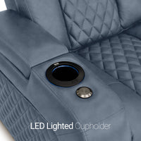 Seatcraft Euphoria Heat & Massage Sofa, Italian Leather, Powered Headrest, Powered Lumbar, Power Recline