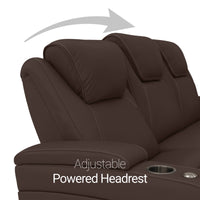Seatcraft Concerto Heat & Massage Sofa, Italian Leather, Powered Headrest, Powered Lumbar, Power Recline
