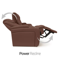Seatcraft Concerto Heat & Massage Sofa, Italian Leather, Powered Headrest, Powered Lumbar, Power Recline