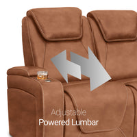 Seatcraft Concerto Heat & Massage Sofa, Italian Leather, Powered Headrest, Powered Lumbar, Power Recline