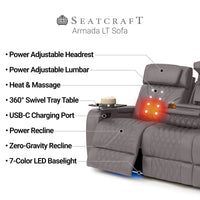 Armada LT HeatZeroᵀᴹ Italian Leather Home Theater Sofa