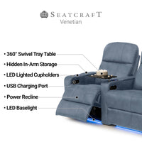 Venetian Italian Leather Home Theater Seating