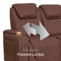 Seatcraft Concerto Heat & Massage Sofa, Italian Leather, Powered Headrest, Powered Lumbar, Power Recline