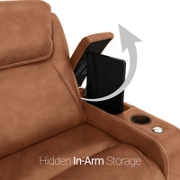 Seatcraft Concerto Heat & Massage Sofa, Italian Leather, Powered Headrest, Powered Lumbar, Power Recline