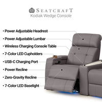 Seatcraft Kodiak CoolZeroᵀᴹ Wedge Table Console Home Theater Seating