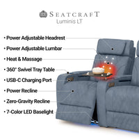 Luminis Zero Gravity Home Theater Seating with Heat & Massage